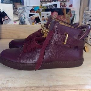 Buscemi Padlock Leather High-Top Sneakers